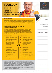 Toolbox Flyer Healthier Safer Workers