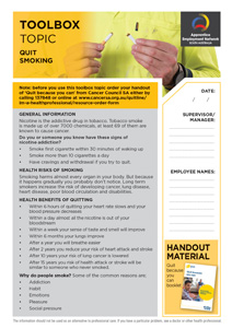 Toolbox Flyer Smoking