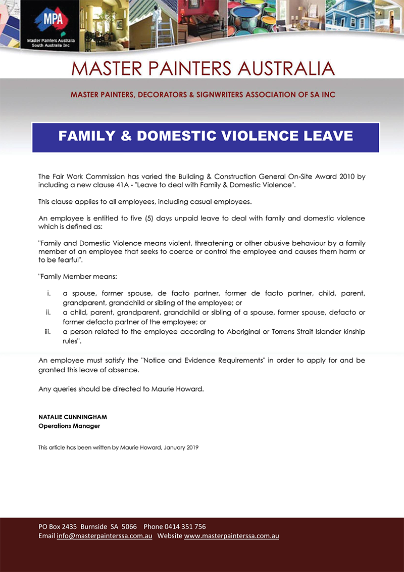 Family & Domestic Violence Leave Article